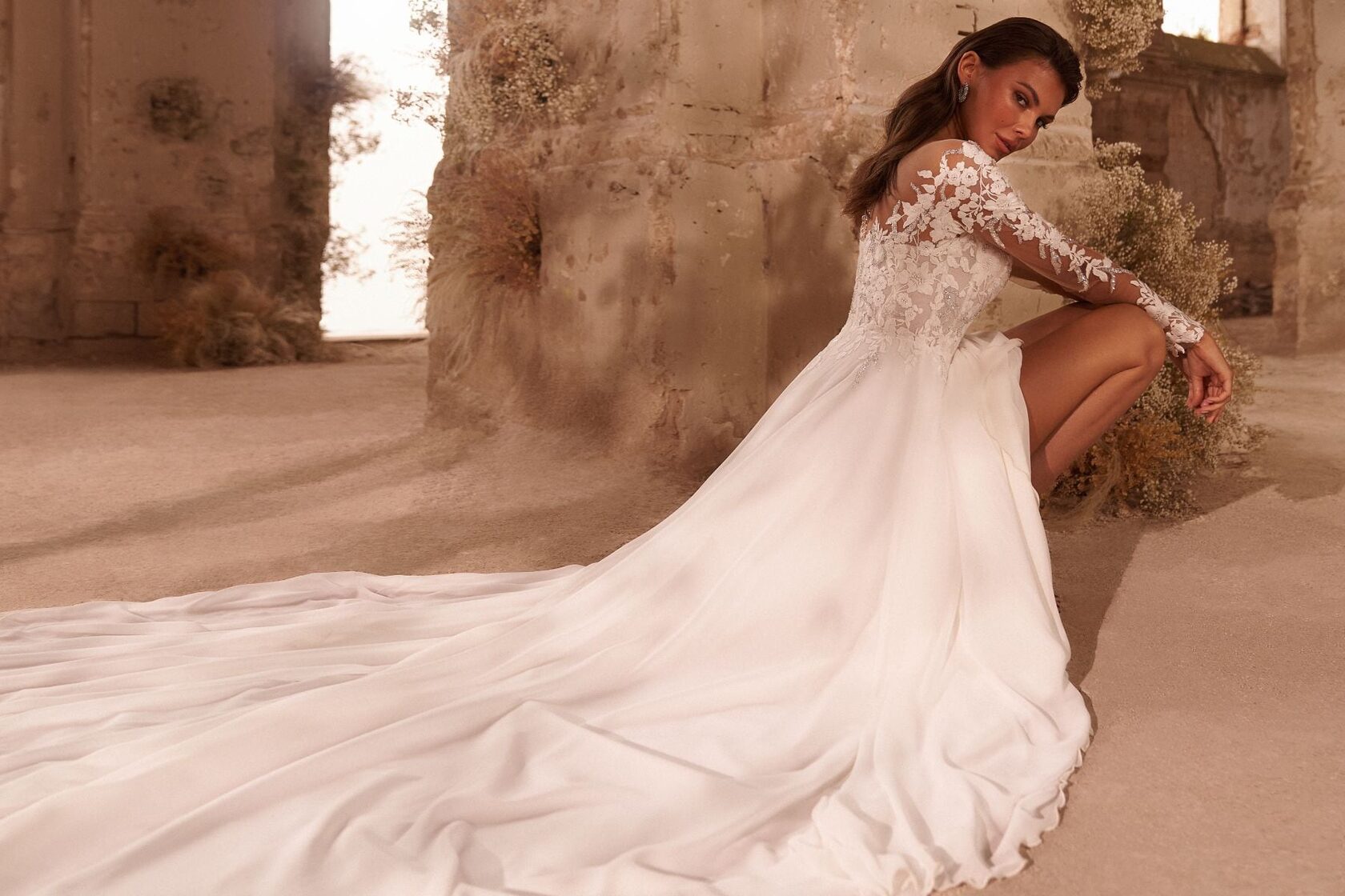 Boho Long Sleeve Wedding Dress